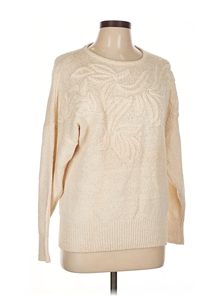 Pre-owned Jeanne Pierre Pullover Sweater In White