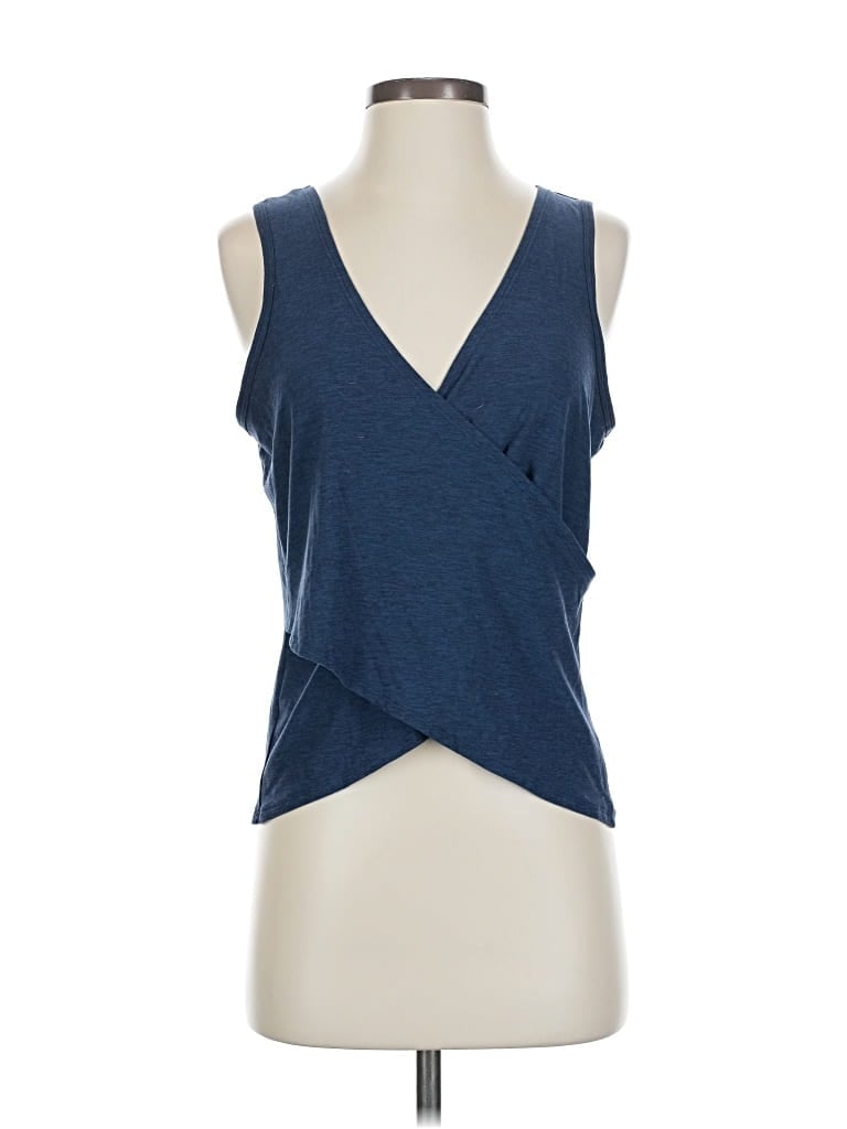 Pre-owned Beyond Yoga Tank Top Blue Plunge Neckline Tops