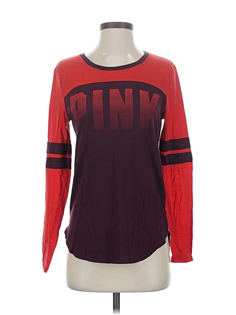 Pre-owned Victoria's Secret Pink Long Sleeve T-shirt In Pink