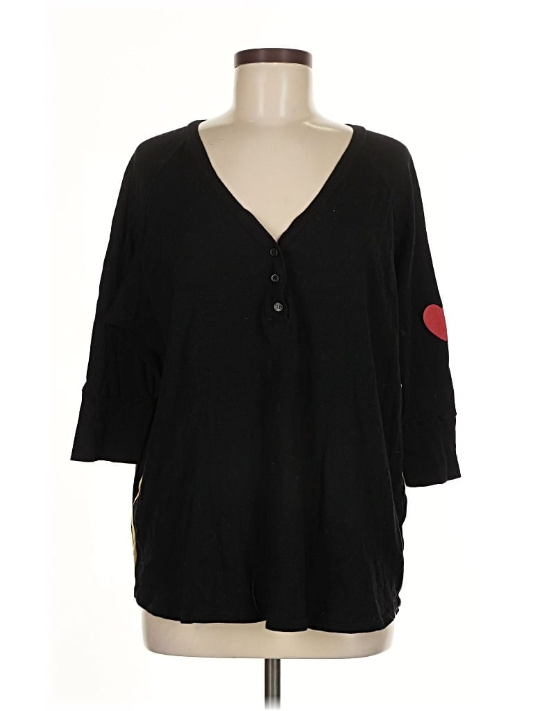 Pre-owned Michael Lauren 3/4 Sleeve T-shirt In Black