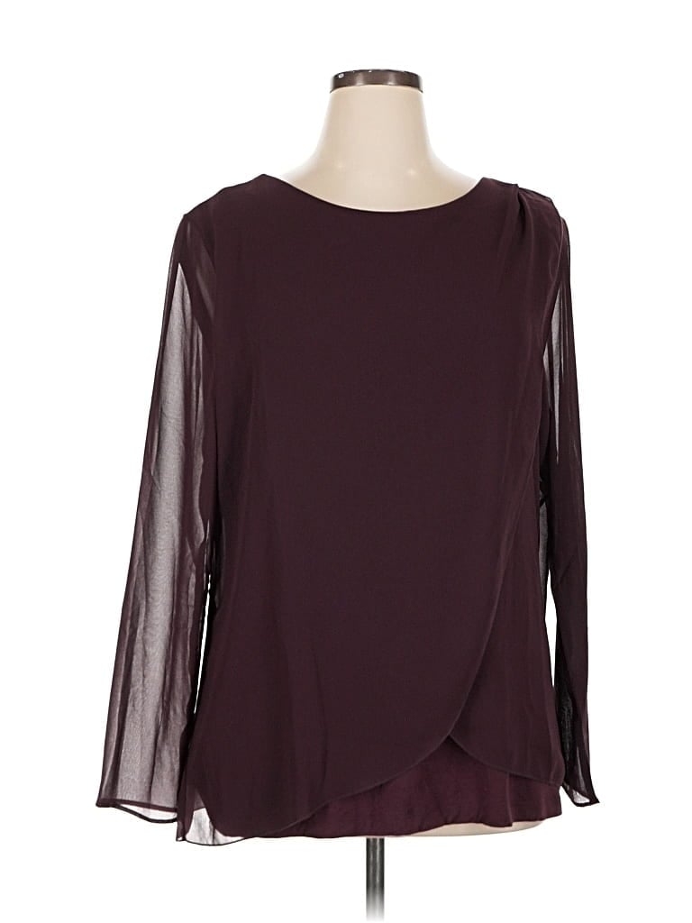 Pre-owned Soft Surroundings Long Sleeve Blouse In Burgundy