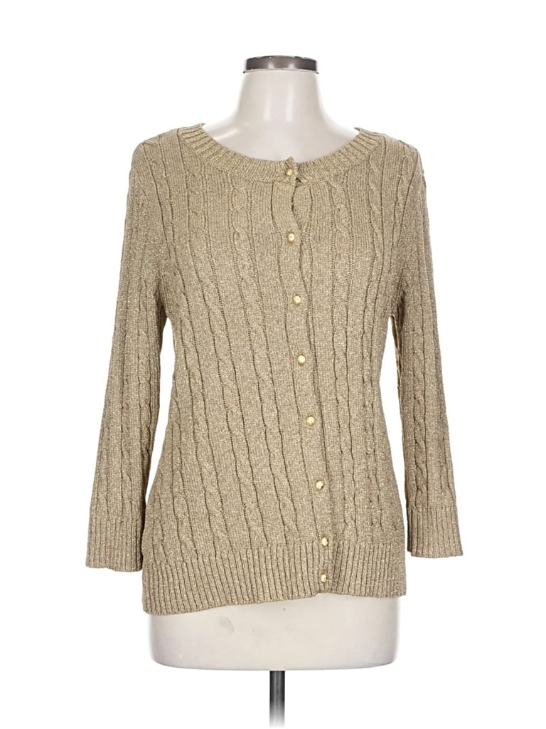Pre-owned Talbots Cardigan Sweater In Brown