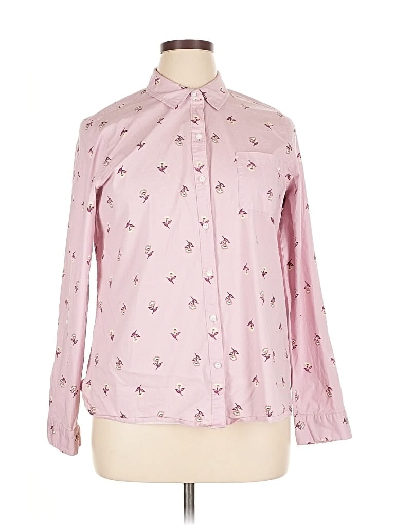Pre-owned Croft & Barrow Long Sleeve Blouse In Pink