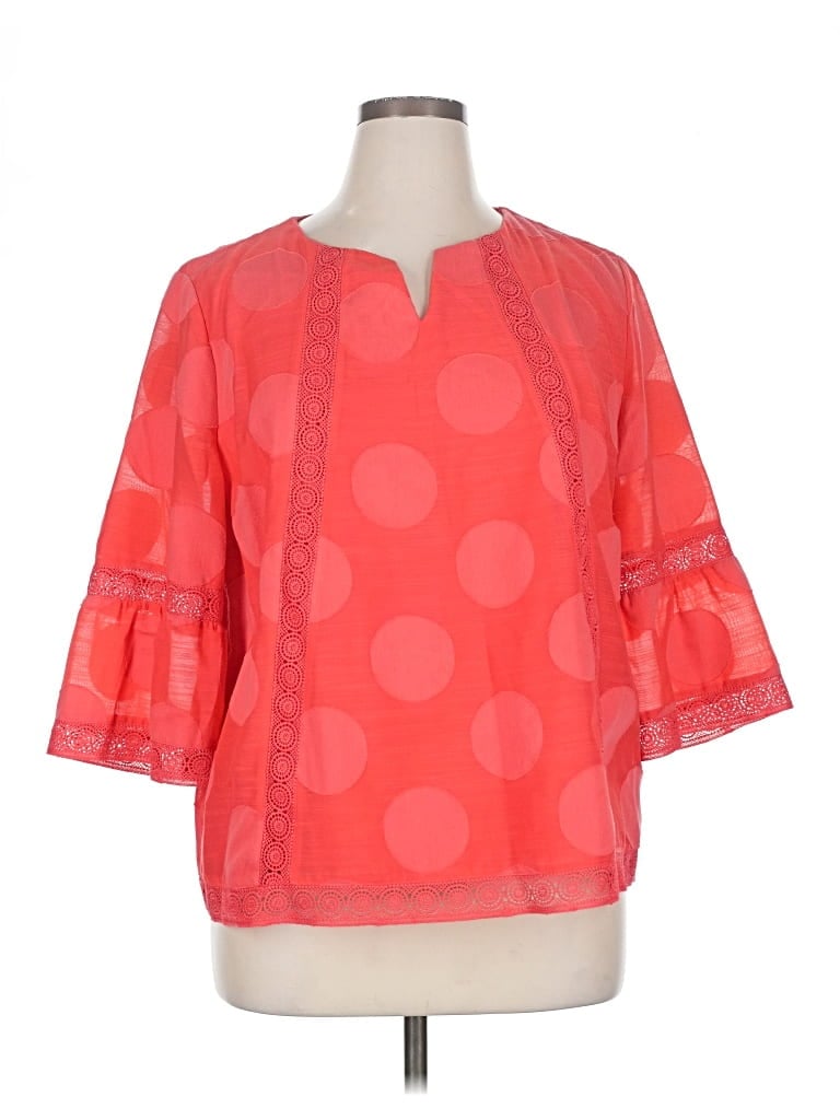 Pre-owned Chico's 3/4 Sleeve T-shirt In Orange