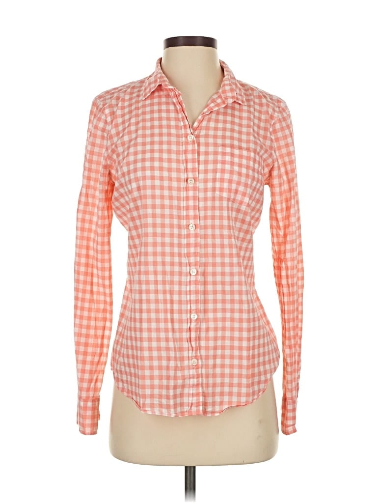 Pre-owned J. By J.crew Long Sleeve Button Down Shirt In Orange