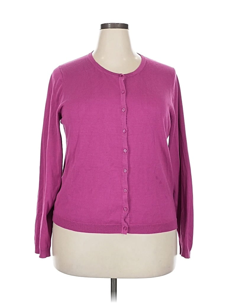 Pre-owned Joan Vass Cardigan Sweater In Purple