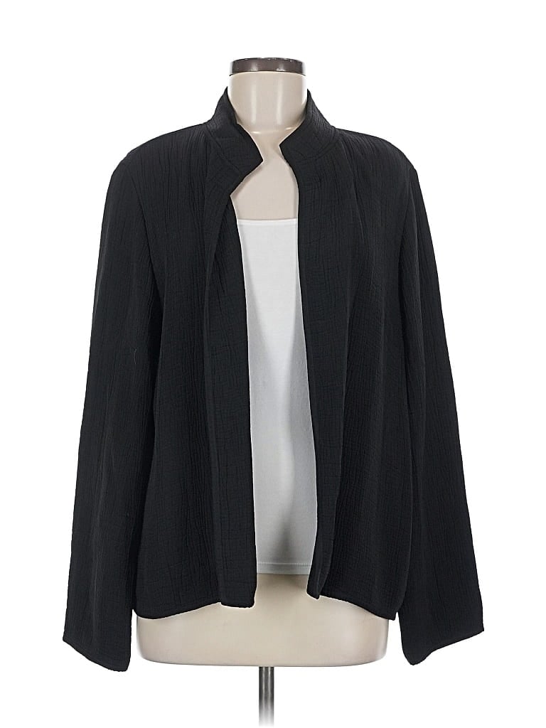 Pre-owned Eileen Fisher Blazer Jacket In Black