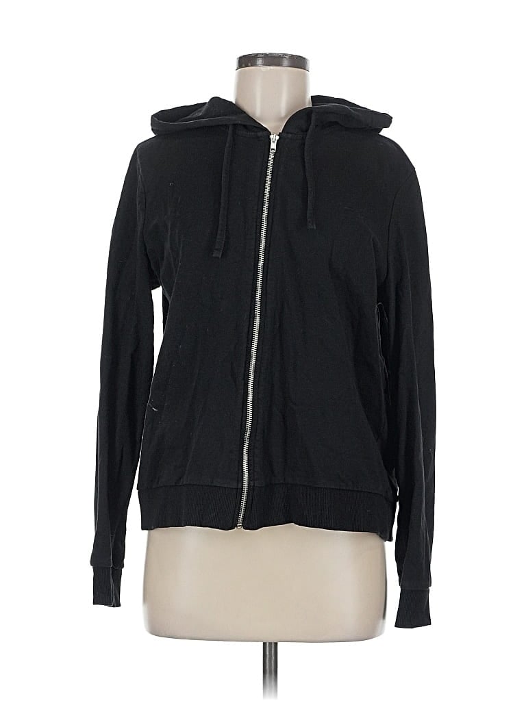 Pre-owned Asos Design Zip Up Hoodie In Black