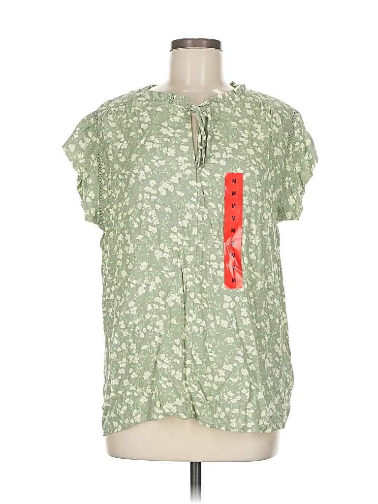 Pre-owned Buffalo By David Bitton Short Sleeve Blouse In Green