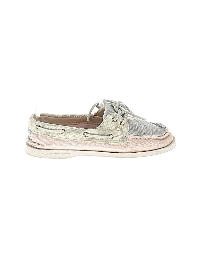 Pre-owned Sperry Top-sider® Flats Gray Metallic Pattern Shoes