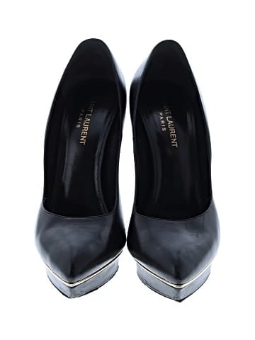 Saint Laurent Leather Platform Heels (view 2)