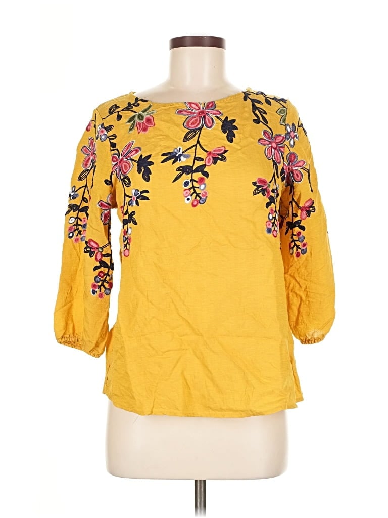 Pre-owned Kindred 3/4 Sleeve Blouse In Yellow
