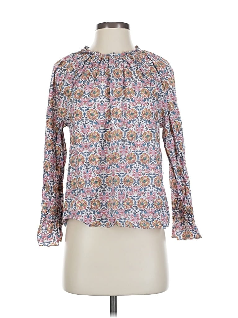 Pre-owned Liberty Art Fabrics For J.crew Long Sleeve Blouse In Purple