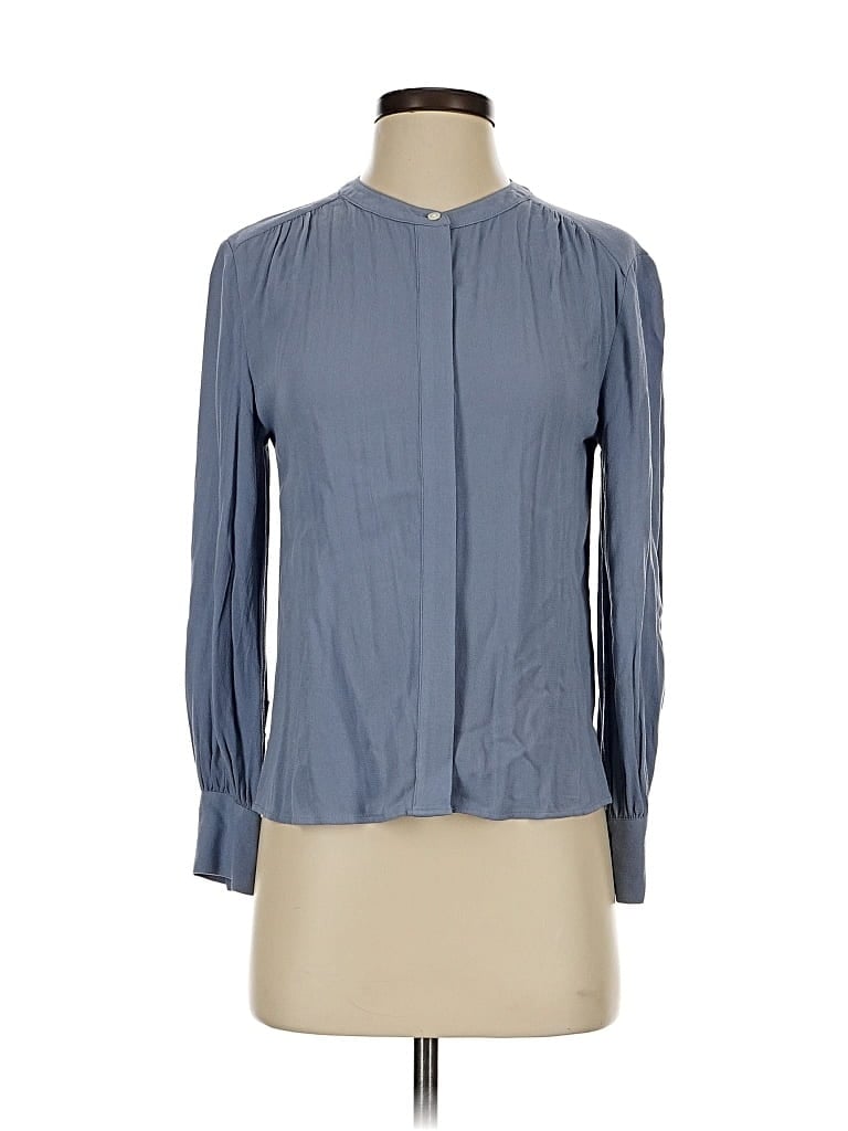 Pre-owned Banana Republic Long Sleeve Blouse In Blue