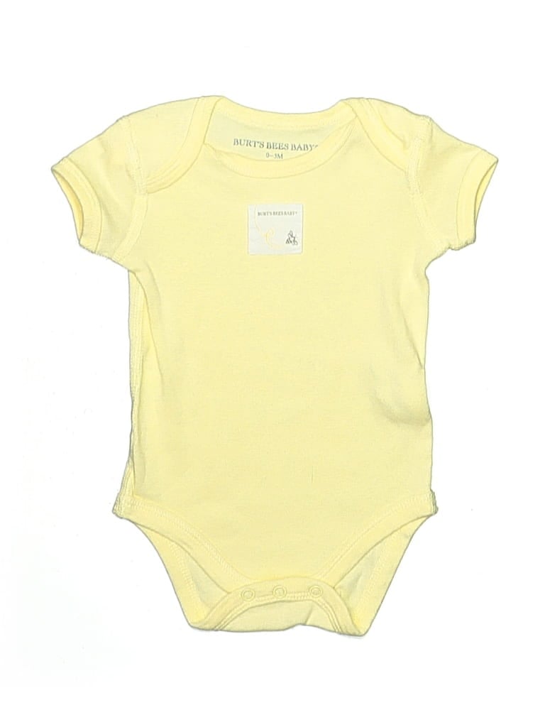 Pre-owned Burt's Bees Baby Babies' Short Sleeve Onesie In Yellow
