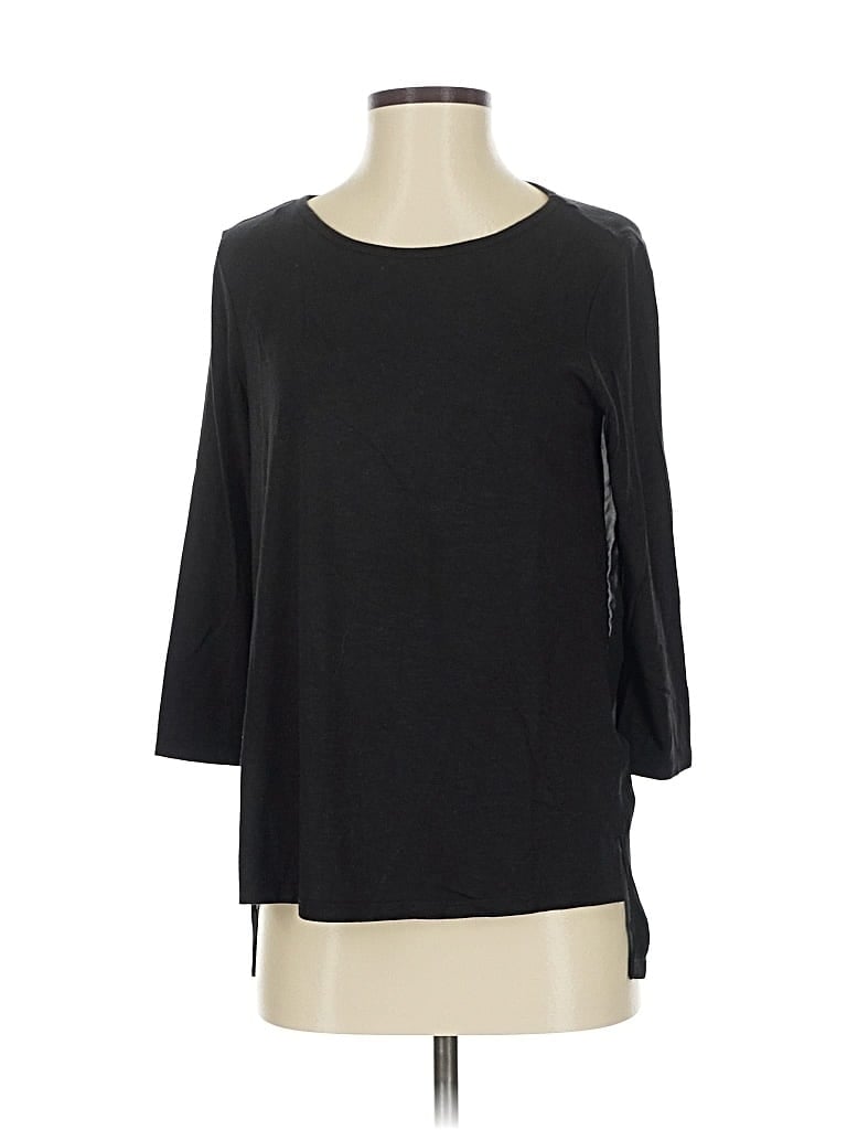Pre-owned Michael Michael Kors 3/4 Sleeve Top Black Boatneck Tops