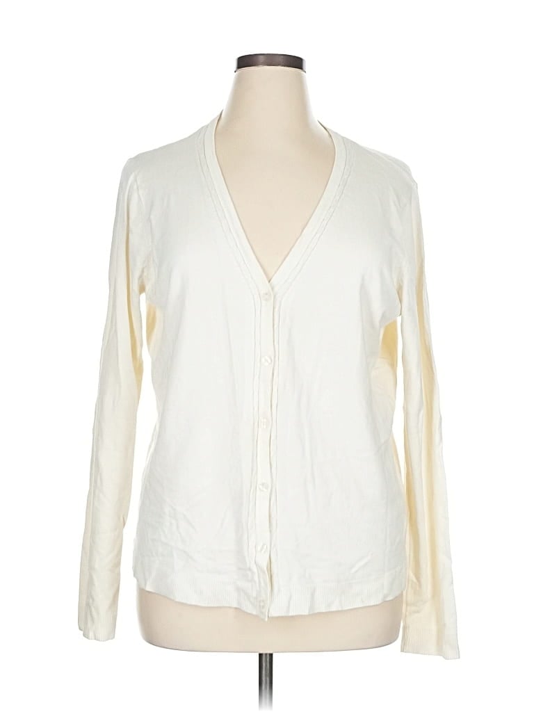 Pre-owned George Cardigan Sweater In White