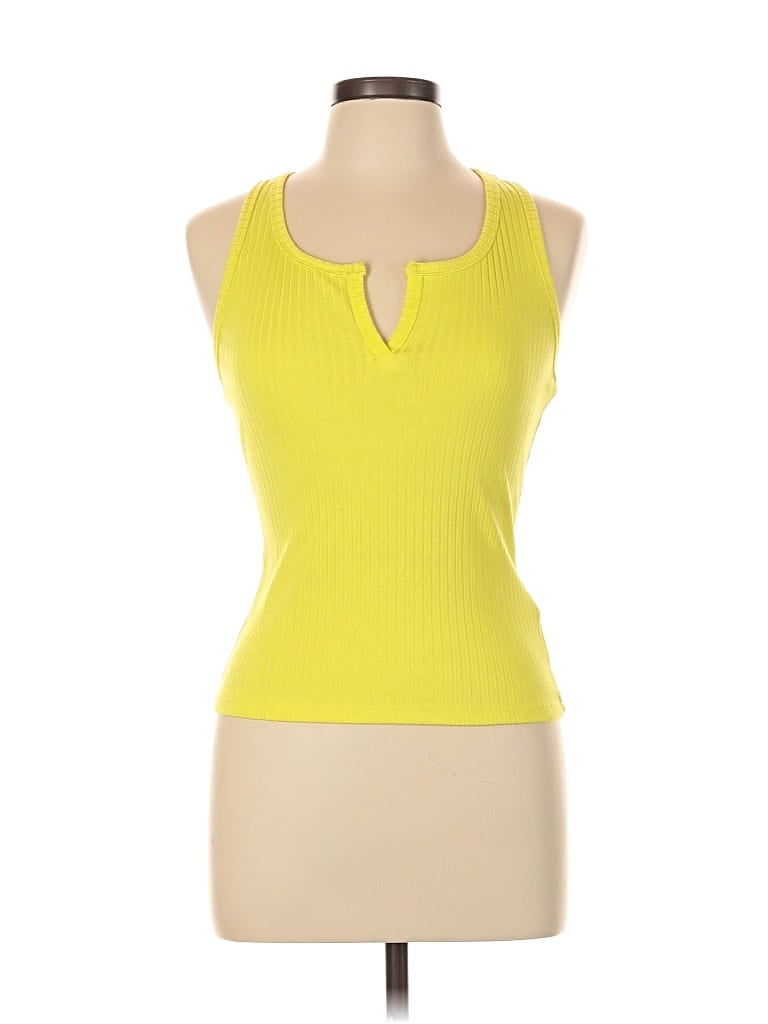 Pre-owned Unbranded Tank Top Yellow Halter Neckline Tops