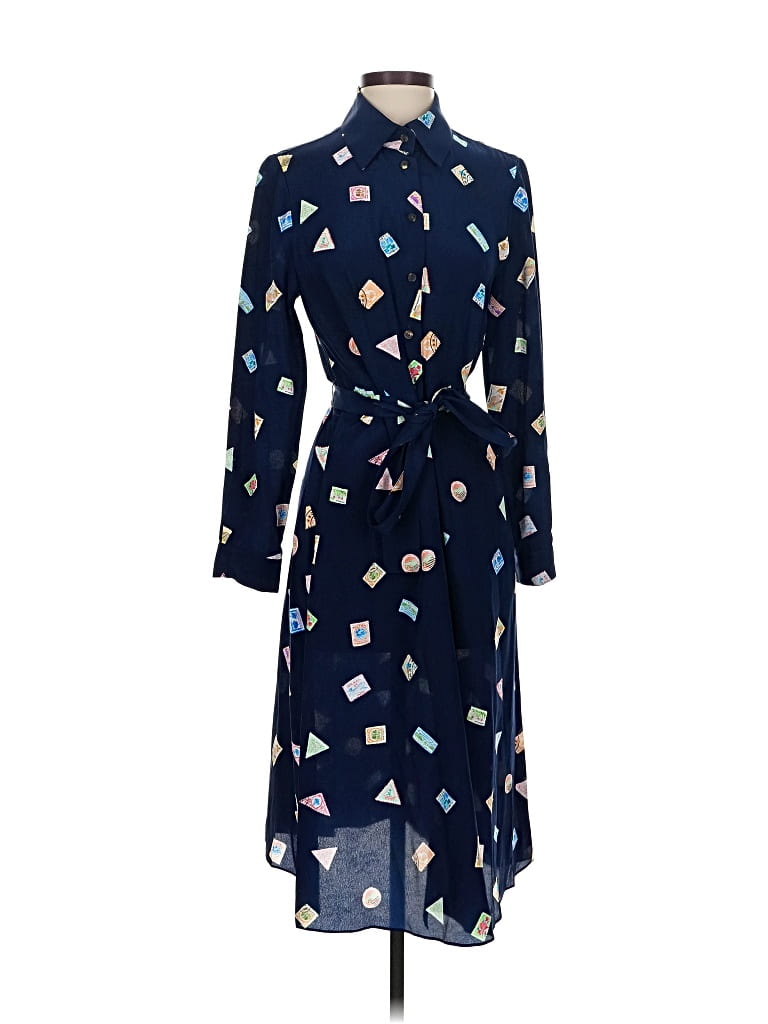 Pre-owned Lafayette 148 Casual Dress In Blue