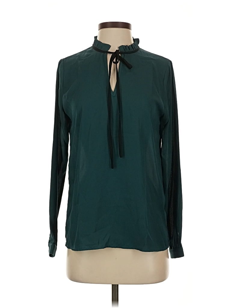 Pre-owned Lulus Long Sleeve Blouse In Blue