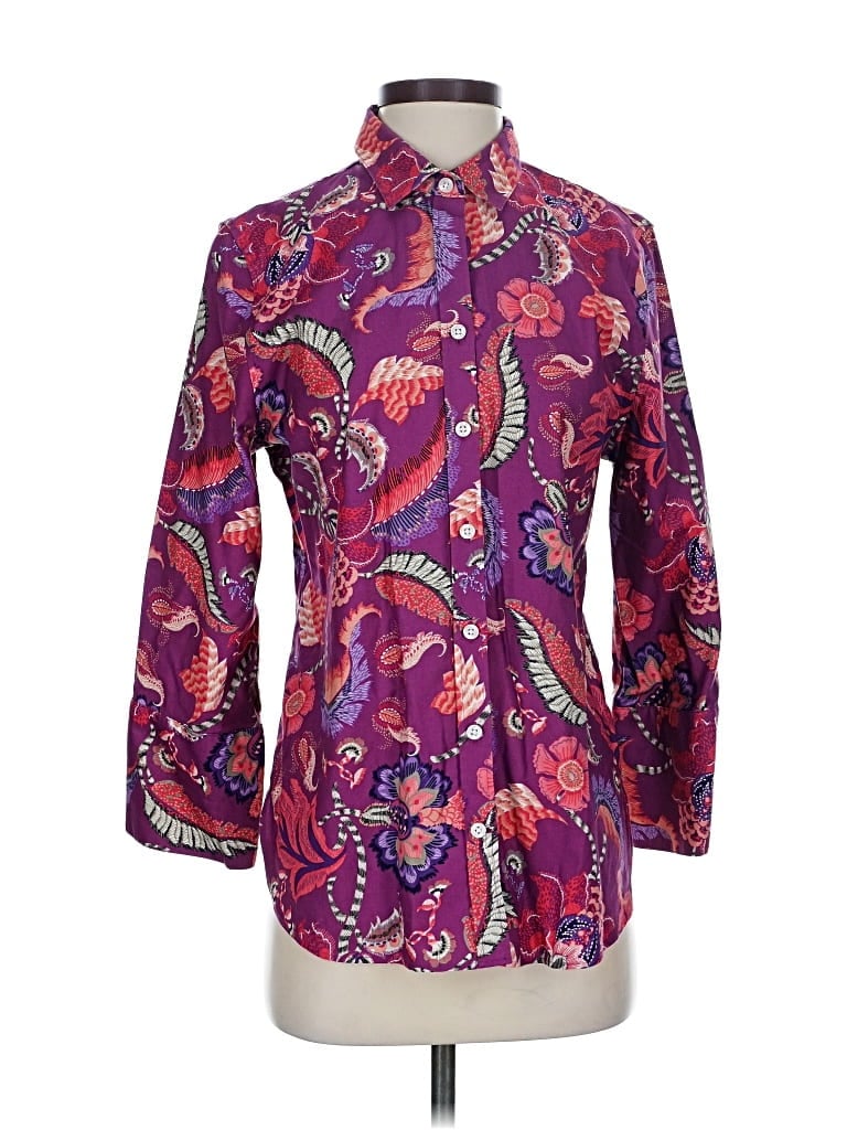 Pre-owned Chico's 3/4 Sleeve Blouse In Purple
