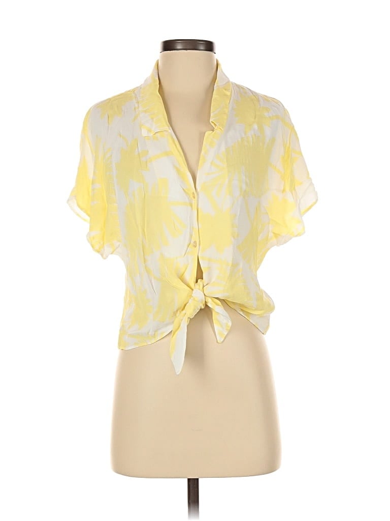 Pre-owned Wilfred Free Short Sleeve Blouse In Yellow