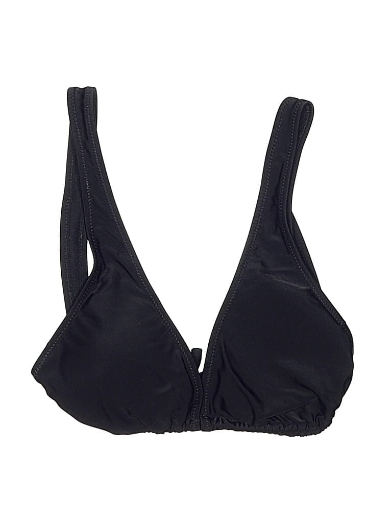 Pre-owned Express Swimsuit Top Black Solid Pattern Swimwear