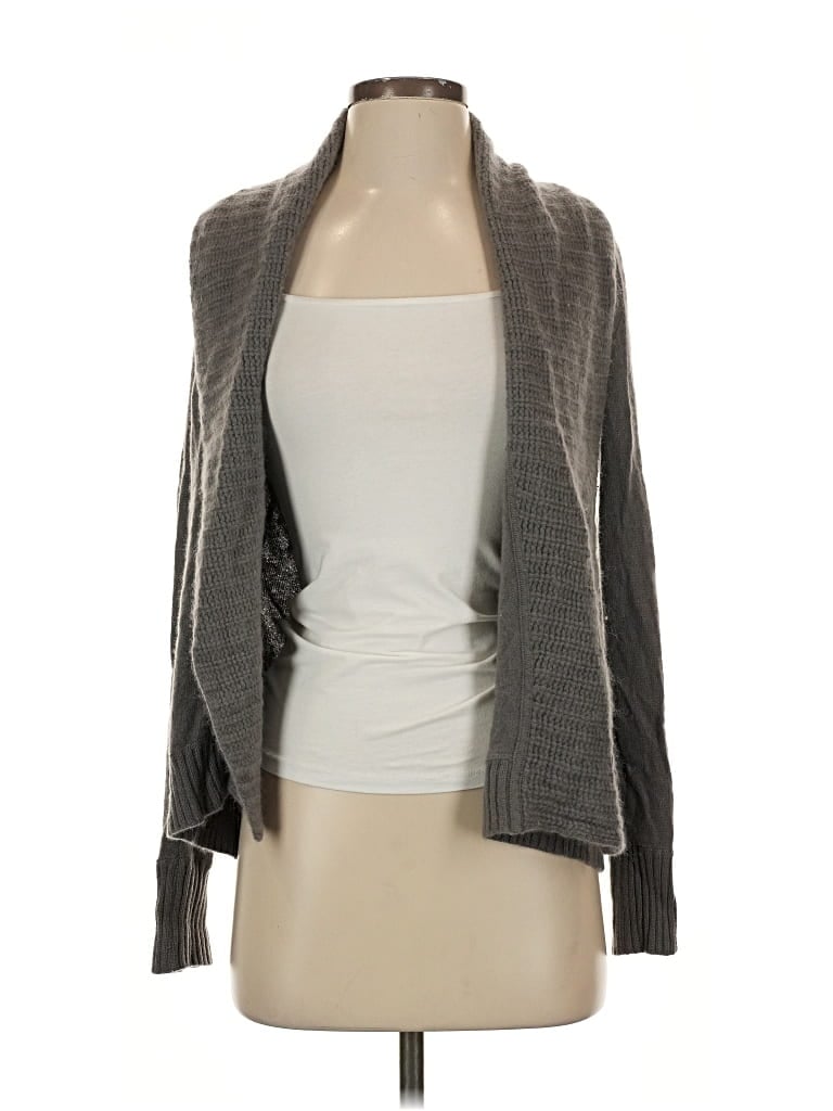 Pre-owned White + Warren Cashmere Cardigan Sweater In Gray