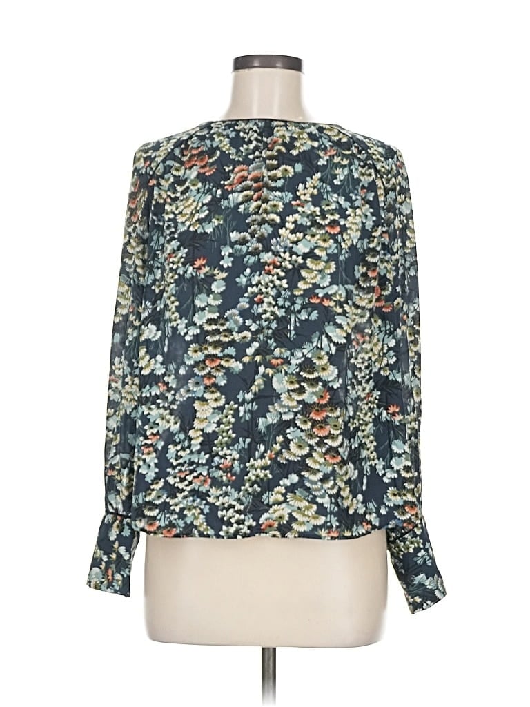 Pre-owned Zara Basic Long Sleeve T-shirt In Blue