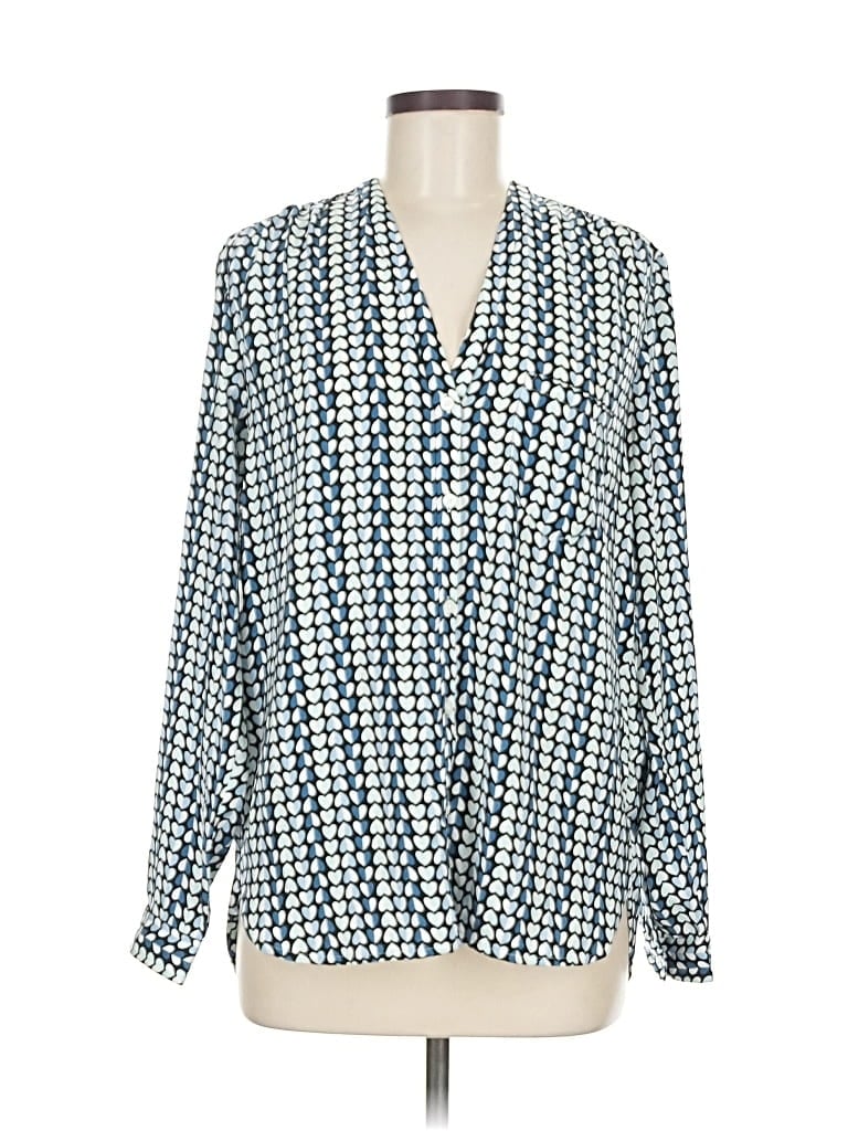 Pre-owned Gap Long Sleeve Blouse In Blue