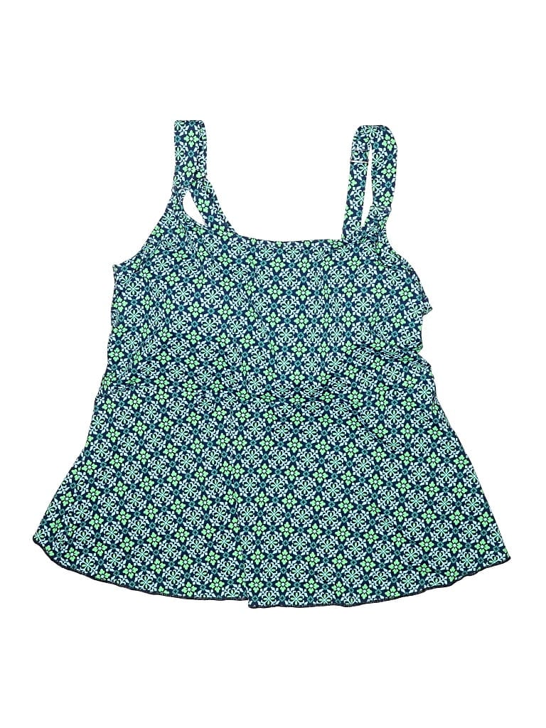 Pre-owned Lands' End Swimsuit Top Green Swimwear