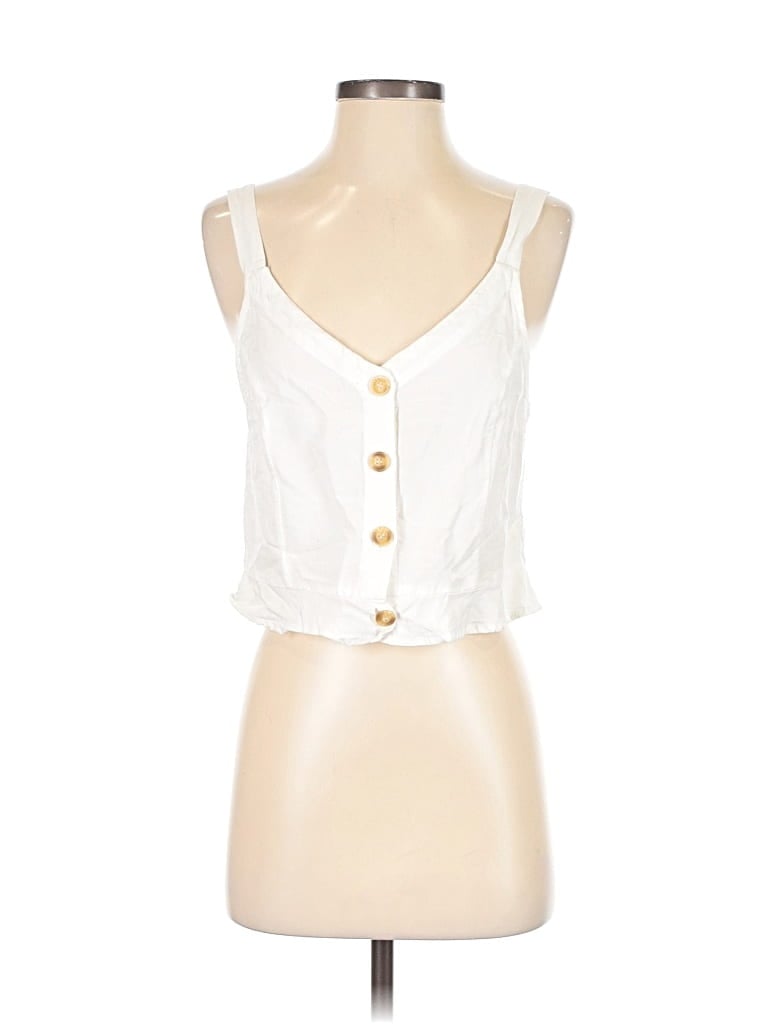 Pre-owned Aqua Sleeveless Blouse In White