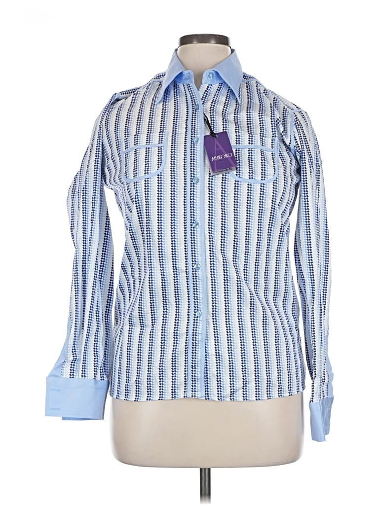 Pre-owned Assorted Brands Long Sleeve Button Down Shirt In Blue