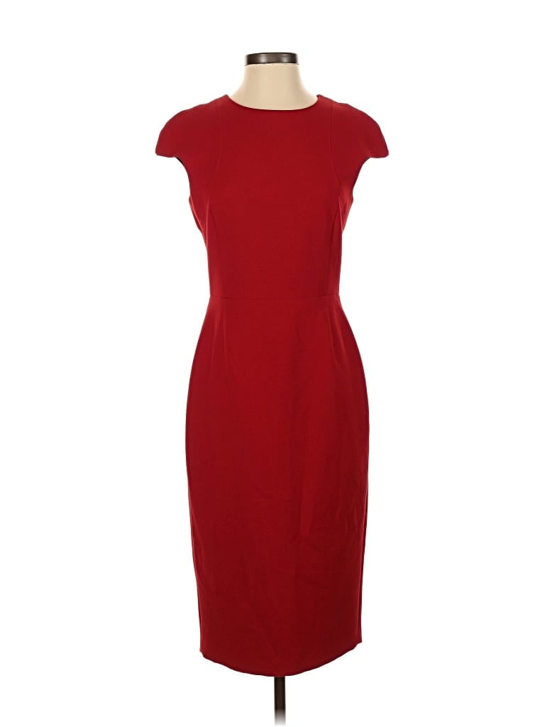 Pre-owned Zara Basic Cocktail Dress In Burgundy