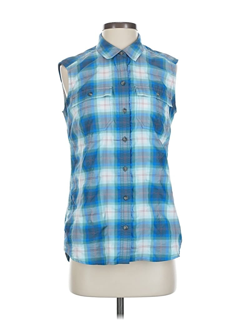 Pre-owned Eddie Bauer Sleeveless Blouse In Blue