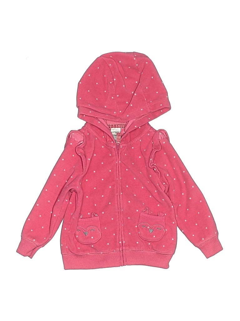 Pre-owned Carter's Kids' Zip Up Hoodie In Pink