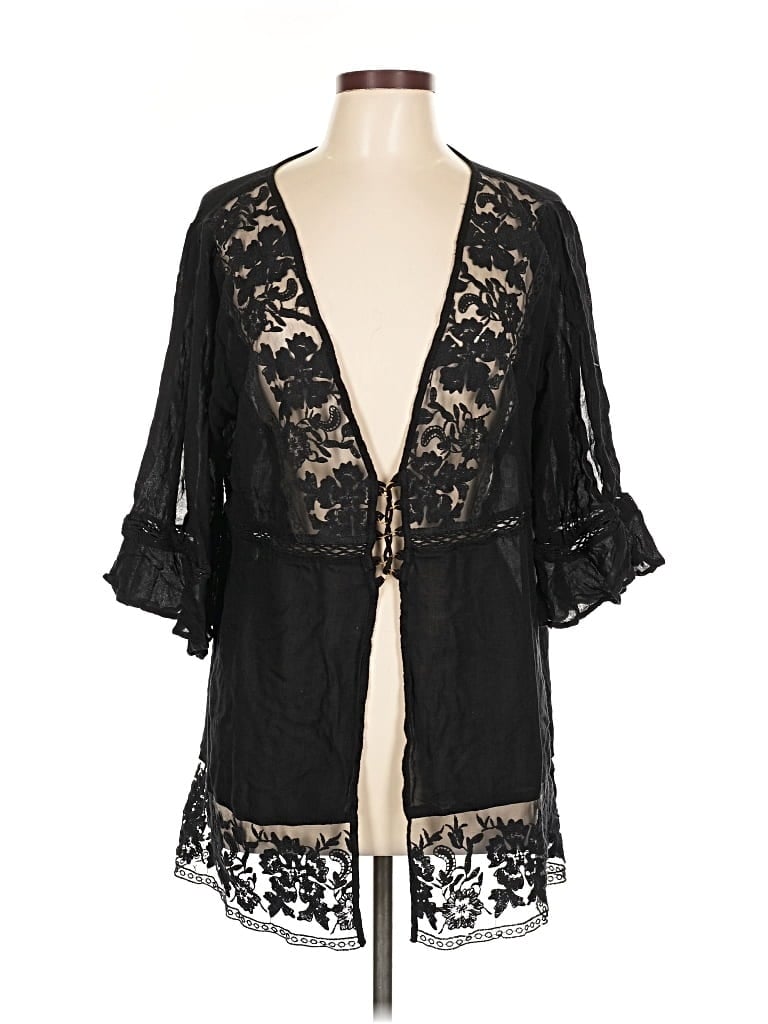 Pre-owned Topshop Kimono In Black