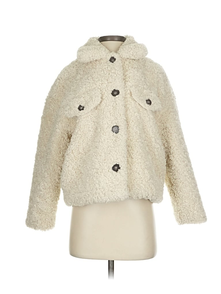 Pre-owned Zara Faux Fur Jacket In White