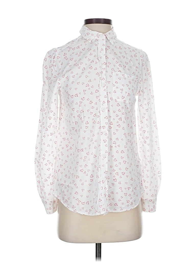Pre-owned Beachlunchlounge Long Sleeve Blouse In White