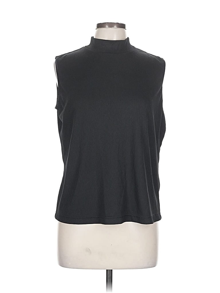 Pre-owned Allison Daley Sleeveless Top Black High Neck Tops