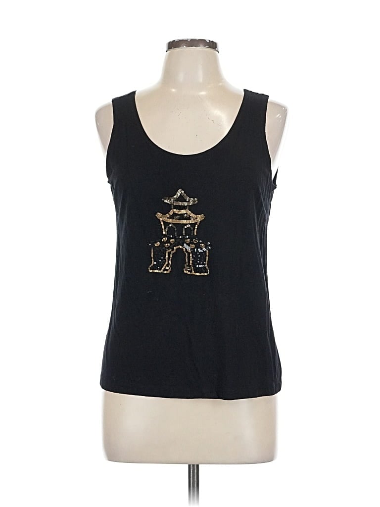 Pre-owned Chico's Tank Top Black Halter Neckline Tops