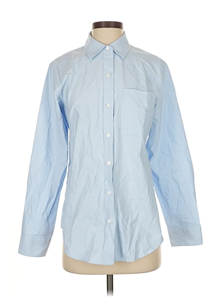 Pre-owned Unbranded Long Sleeve Button Down Shirt In Blue