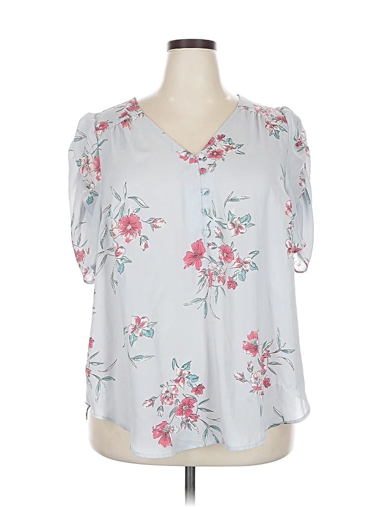 Pre-owned Torrid 3/4 Sleeve Blouse In Gray