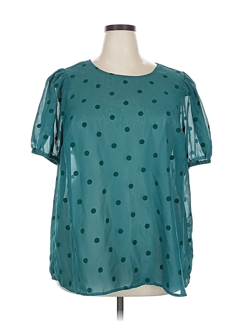 Pre-owned Torrid Short Sleeve Blouse In Blue