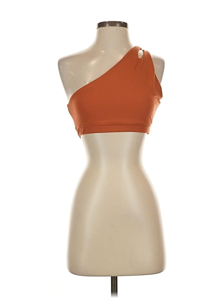 Pre-owned Yoga Democracy Tank Top Orange One Shoulder Neckline Tops