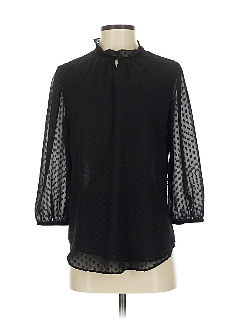 Pre-owned Ann Taylor 3/4 Sleeve Blouse In Black