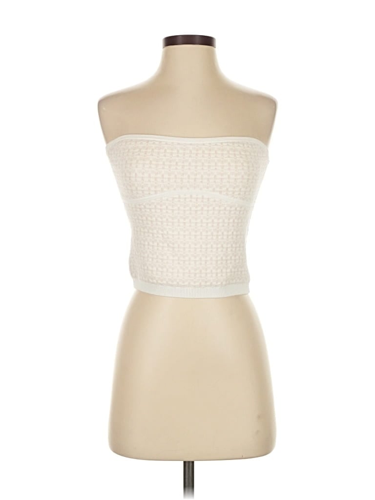 Pre-owned Express Tube Top Ivory Strapless Neckline Tops In White