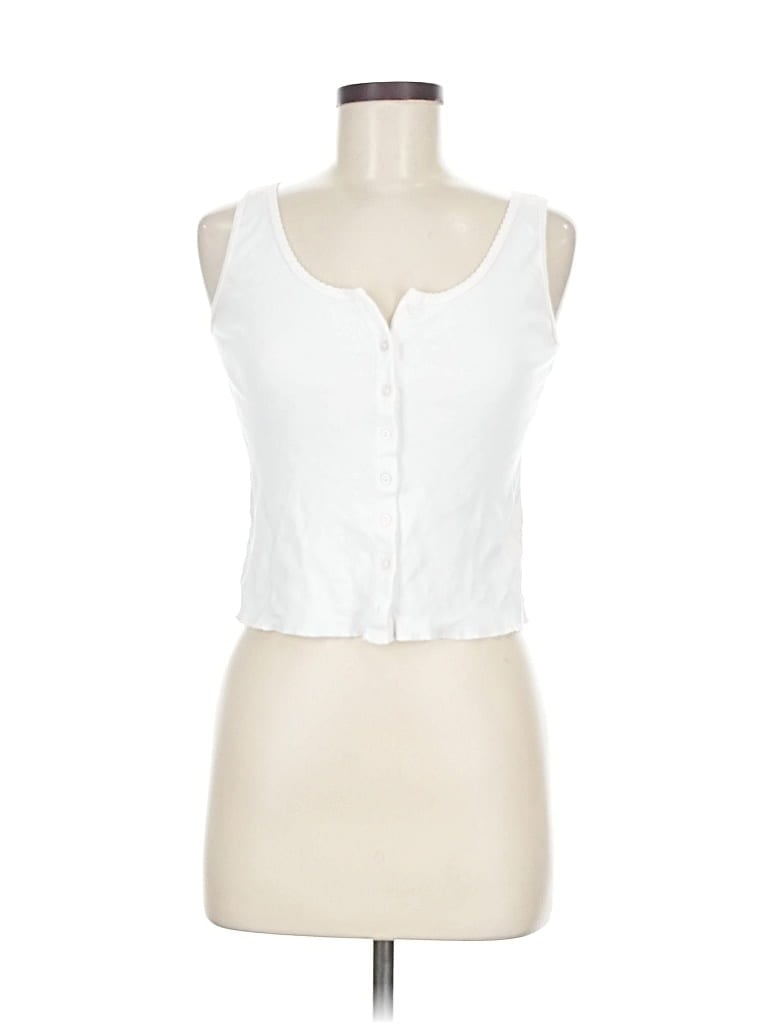 Pre-owned Brandy Melville Sleeveless Blouse In White