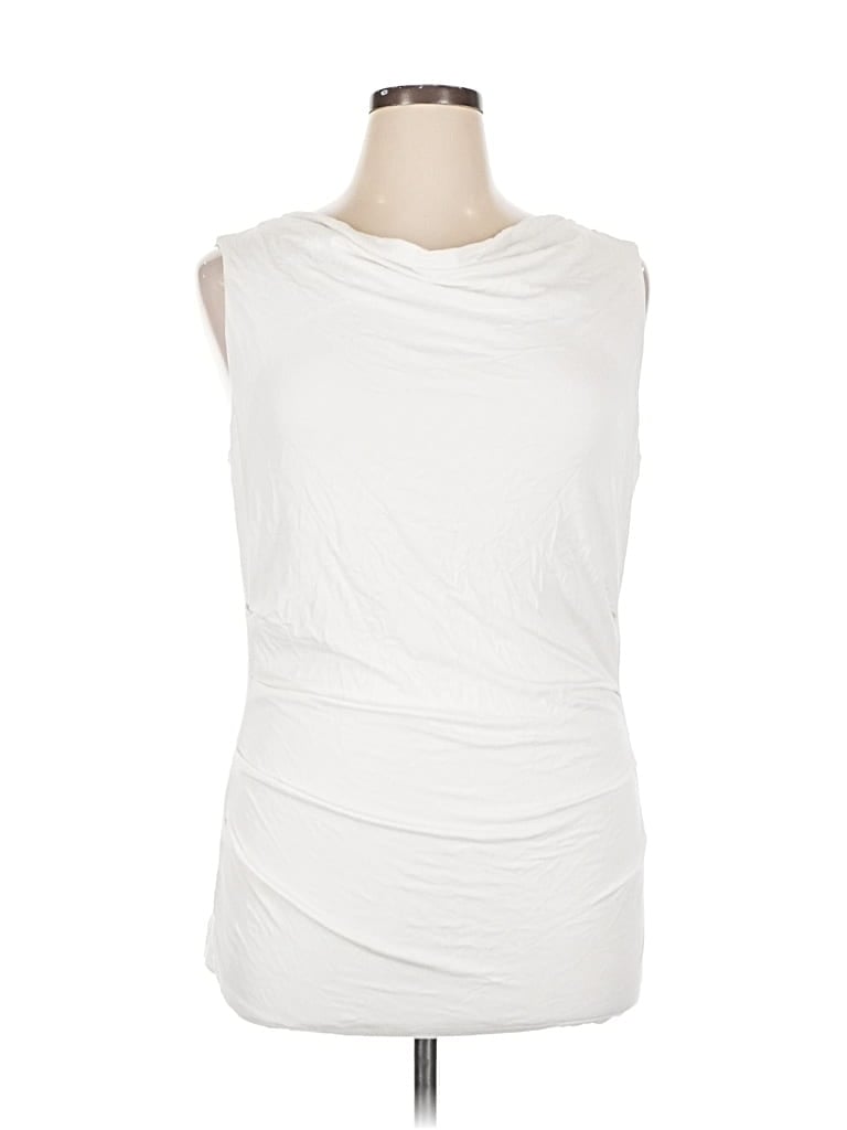 Pre-owned Coldwater Creek Sleeveless T-shirt In White