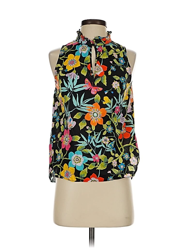 Pre-owned Liberty Art Fabrics For J.crew Sleeveless Blouse In Black